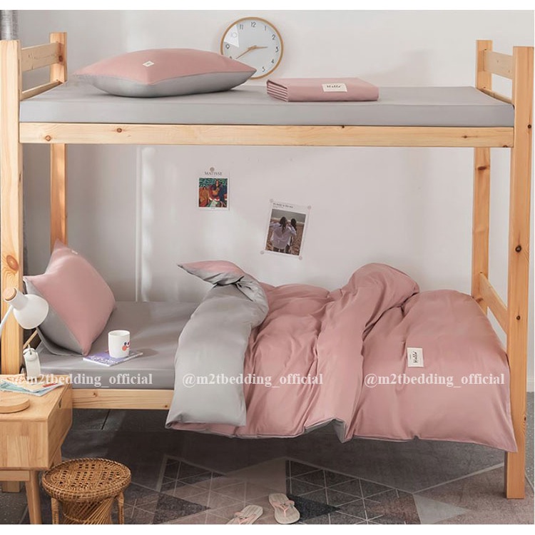 Bộ chăn ga gối Ký túc xá Cotton TC M2T Bedding, drap giường bọc nệm Hàn Quốc dành cho giường tầng