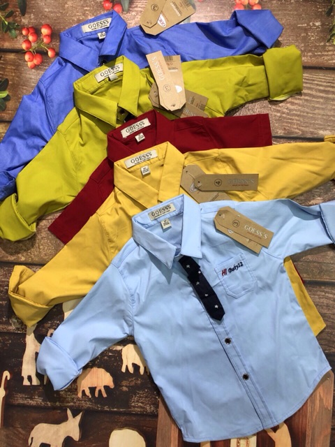 Áo sơ mi dài tay bé trai,chất cotton đẹp, mát, cực co dãn, còn đủ màu như hình