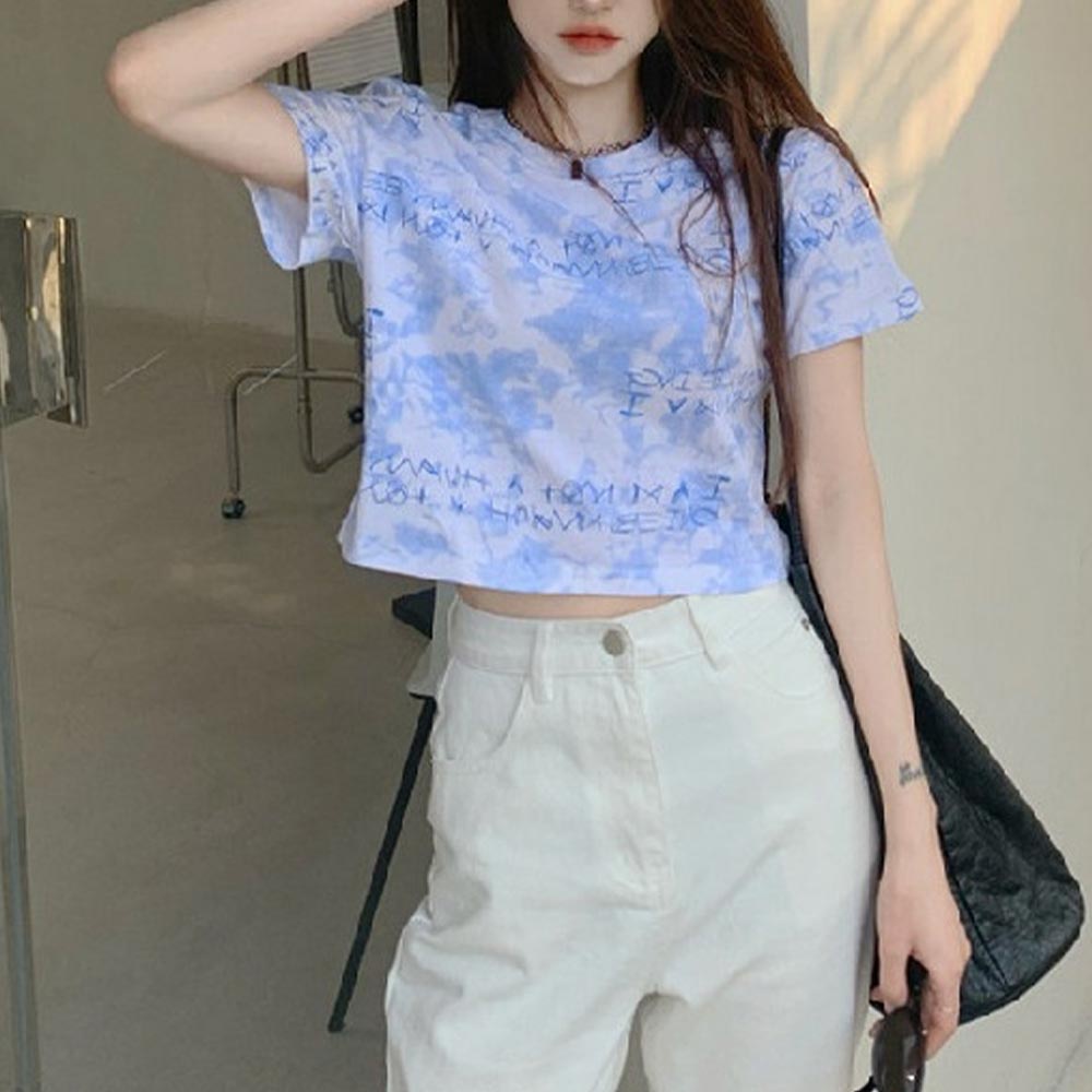 Áo thun tay ngắn dáng ôm mềm mại phong cách hồng kông thời trang mùa hè dành cho nữ
