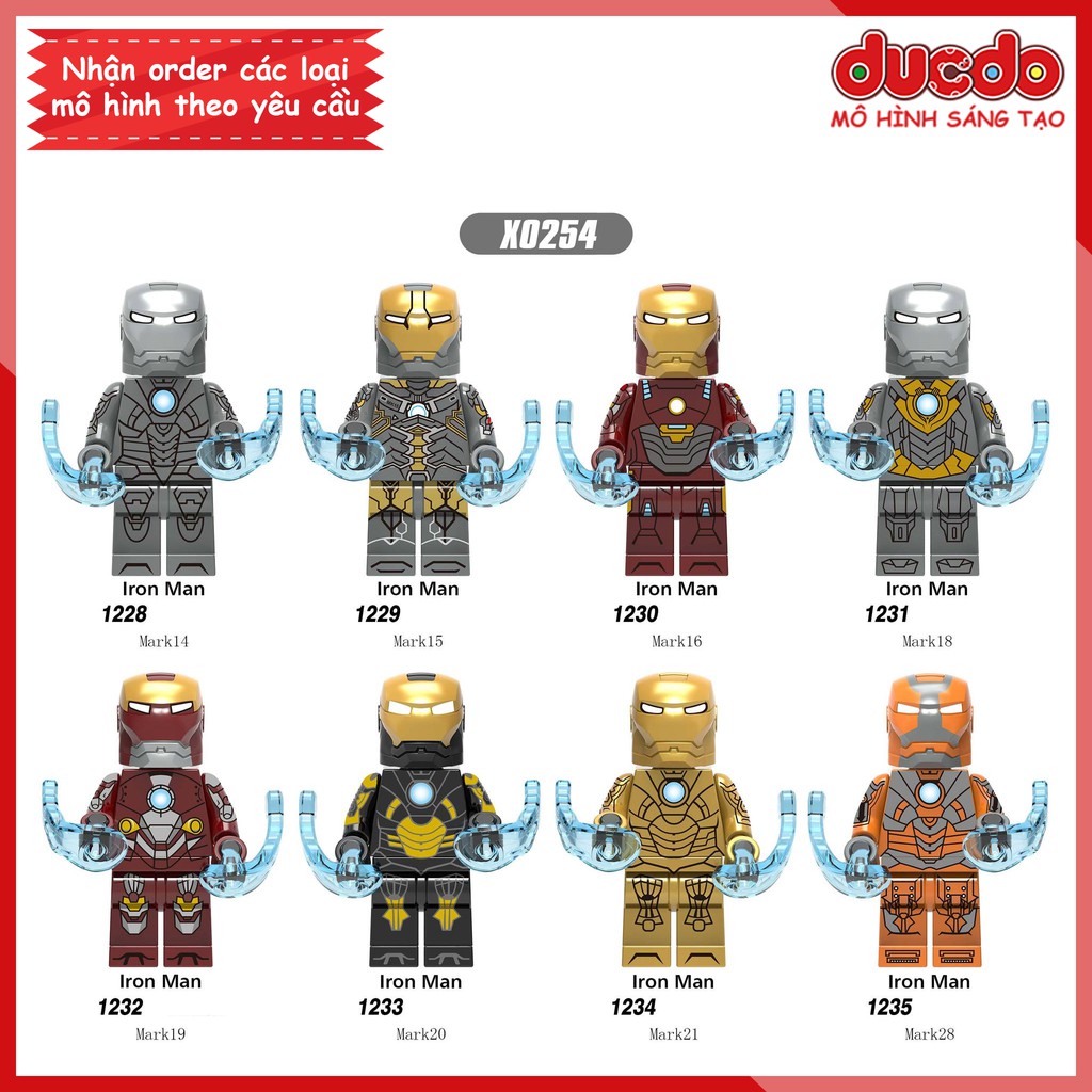 Minifigures các bộ giáp cực đỉnh của Iron Man - Đồ chơi Lắp ghép Xếp hình Mô hình Mini XINH X0254