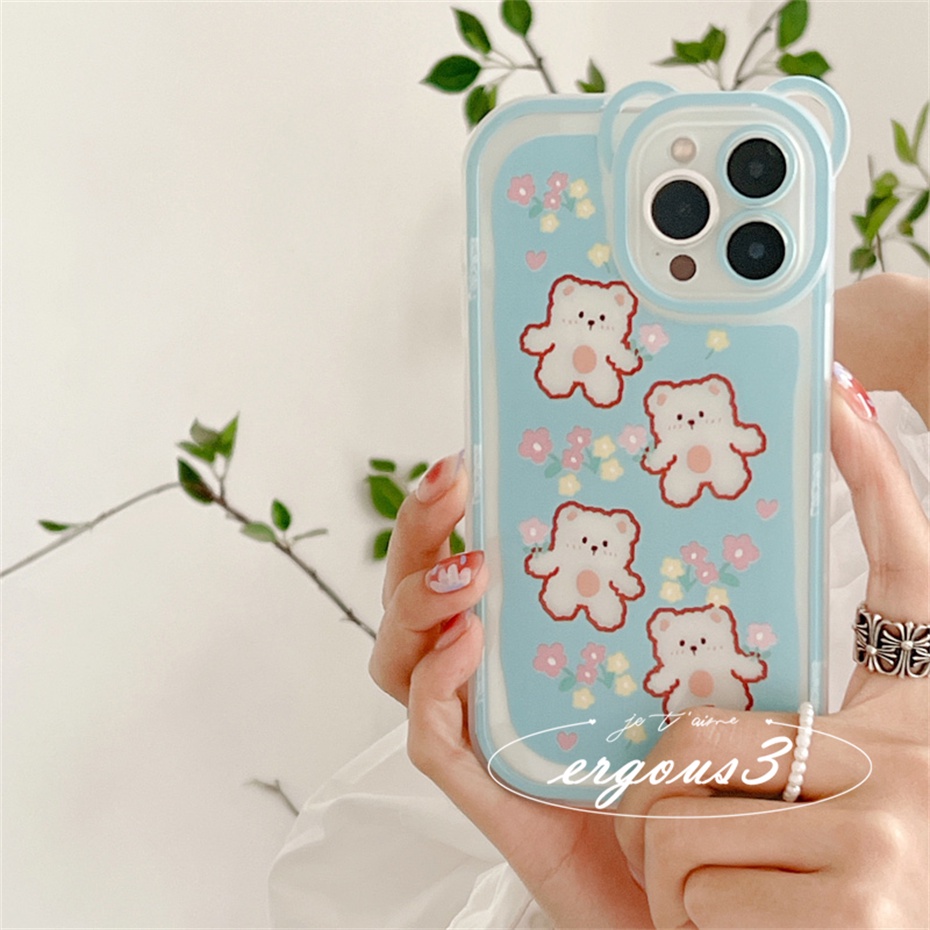 Ốp Điện Thoại Mềm Hình Gấu May Mắn Cho iPhone 14 13 12 11 Pro Max SE2020 X XR Xs Max 7 8 6 6s +
