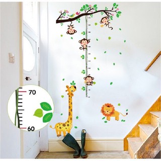 Decal đo chiều cao khỉ hươu sư tử