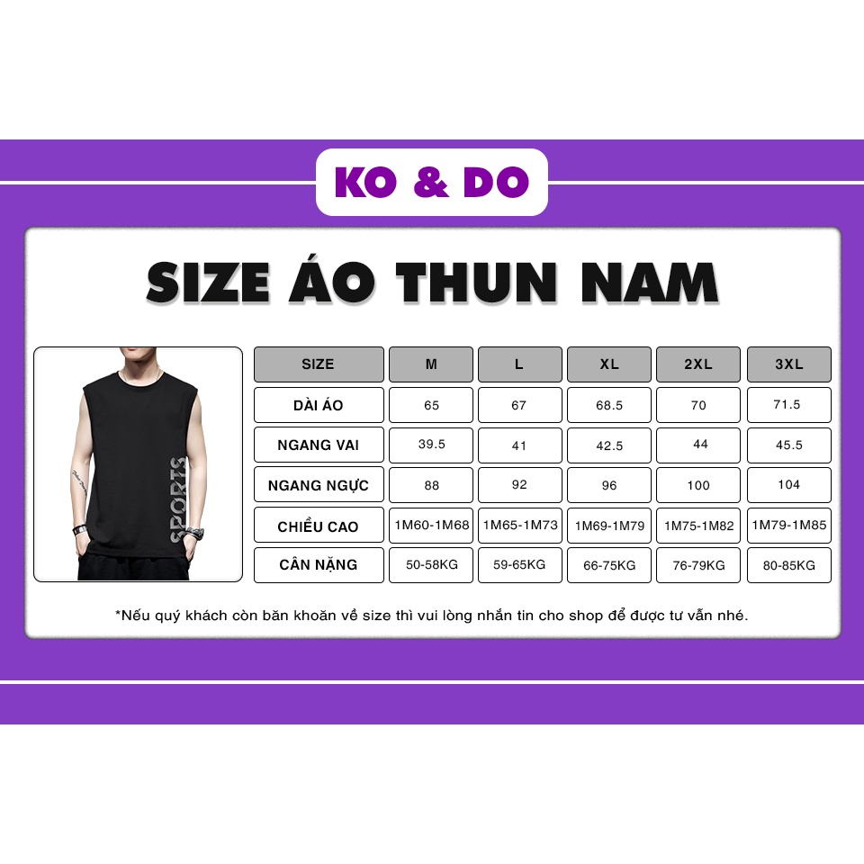 Áo thun nam ba lỗ đẹp KO&DO mã "TT2" thể thao Tank top mát form rộng nách tập gym, bóng rổ chất lưới co giãn mùahè