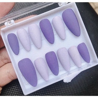 🎀 Nail box , móng up thiết kế , móng up tím trơn