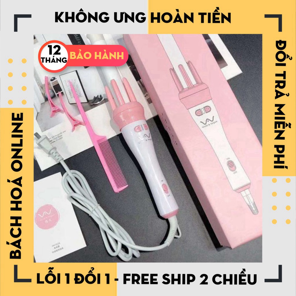 [Hàng Loại 1] Lược uốn xoăn cao cấp, máy uốn xoăn xoay tự động 360 độ đa năng