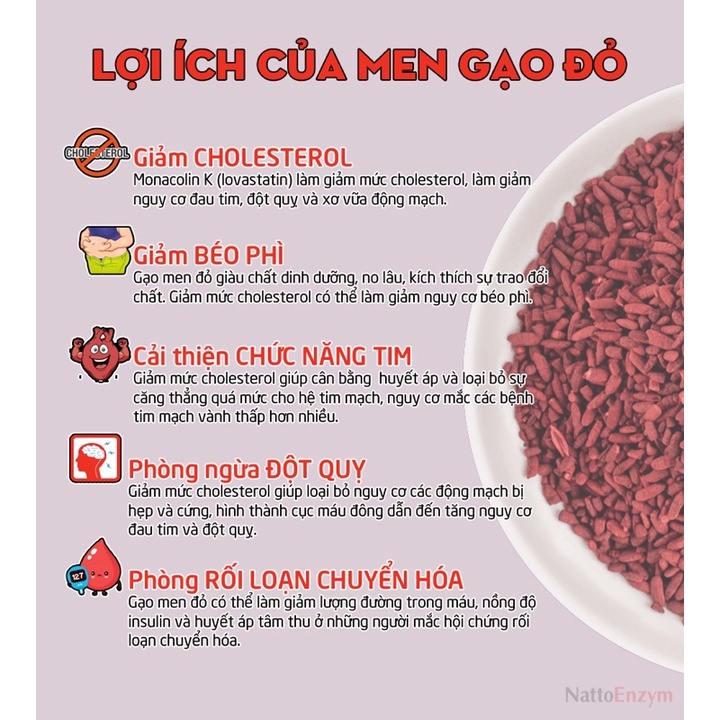 Bột gạo men đỏ 100g / Bột hồng cúc