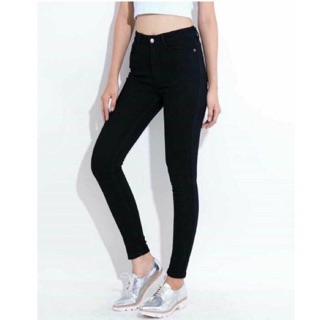 Quần skinny trơn đen co dãn tốt