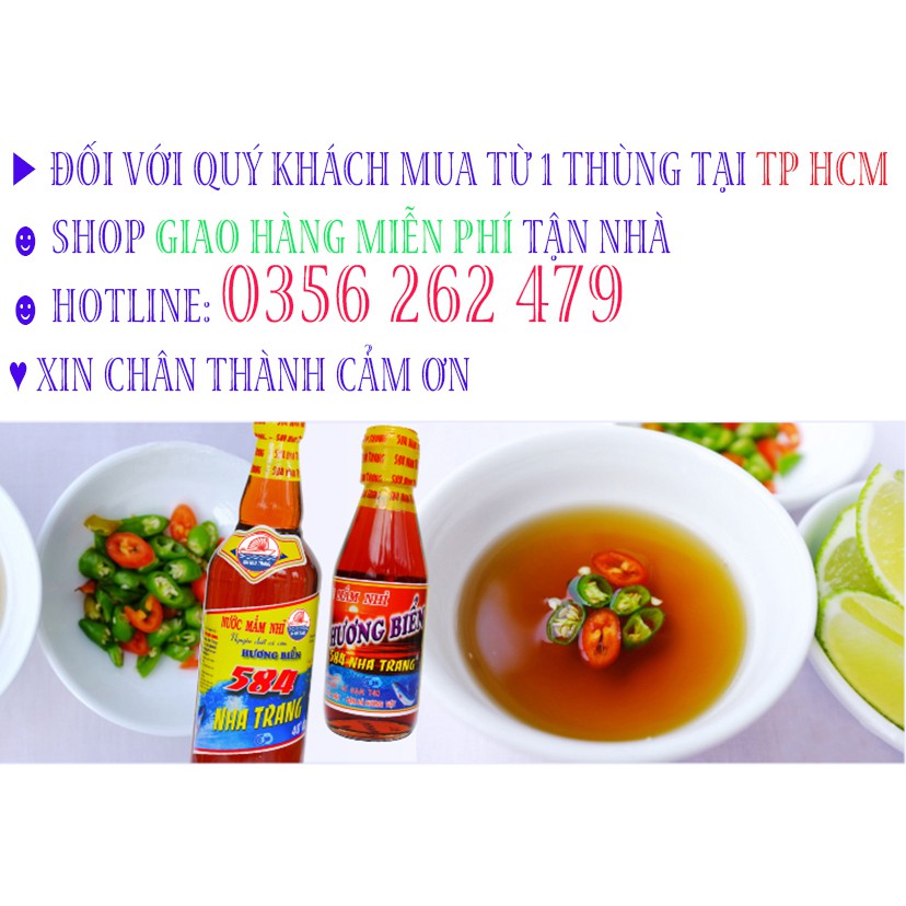 Thùng 6 chai Nước mắm Nhỉ Cá Cơm - 584 Nha Trang - Loại 25 độ đạm, Chai 500ml, Date luôn mới nhất