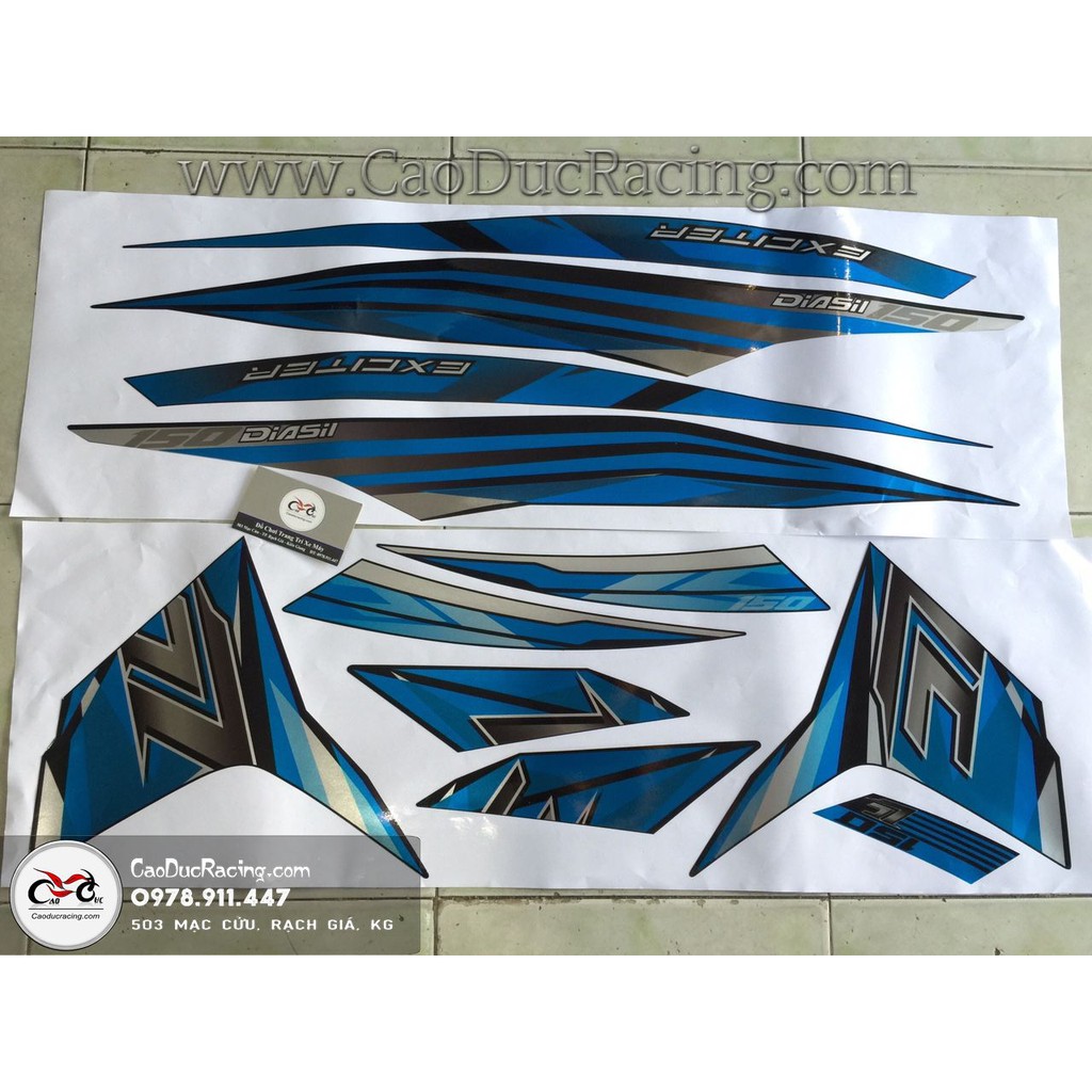 Tem rời LC150 - EX150 - DECAL CAMAY KIM TUYẾN ÁNH KIM