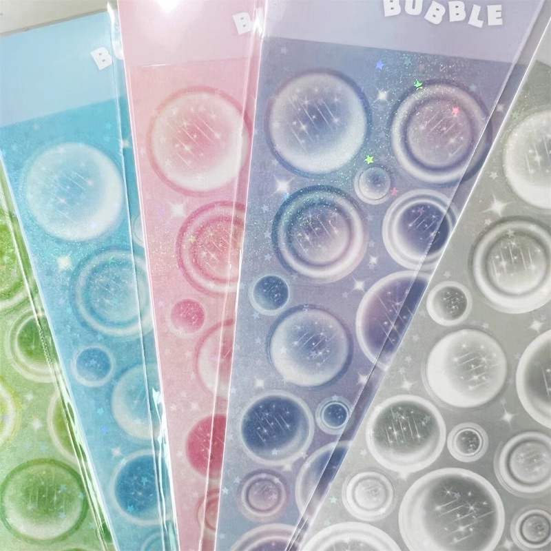 Sticker bubble địa cầu bling_hình dán trang trí top