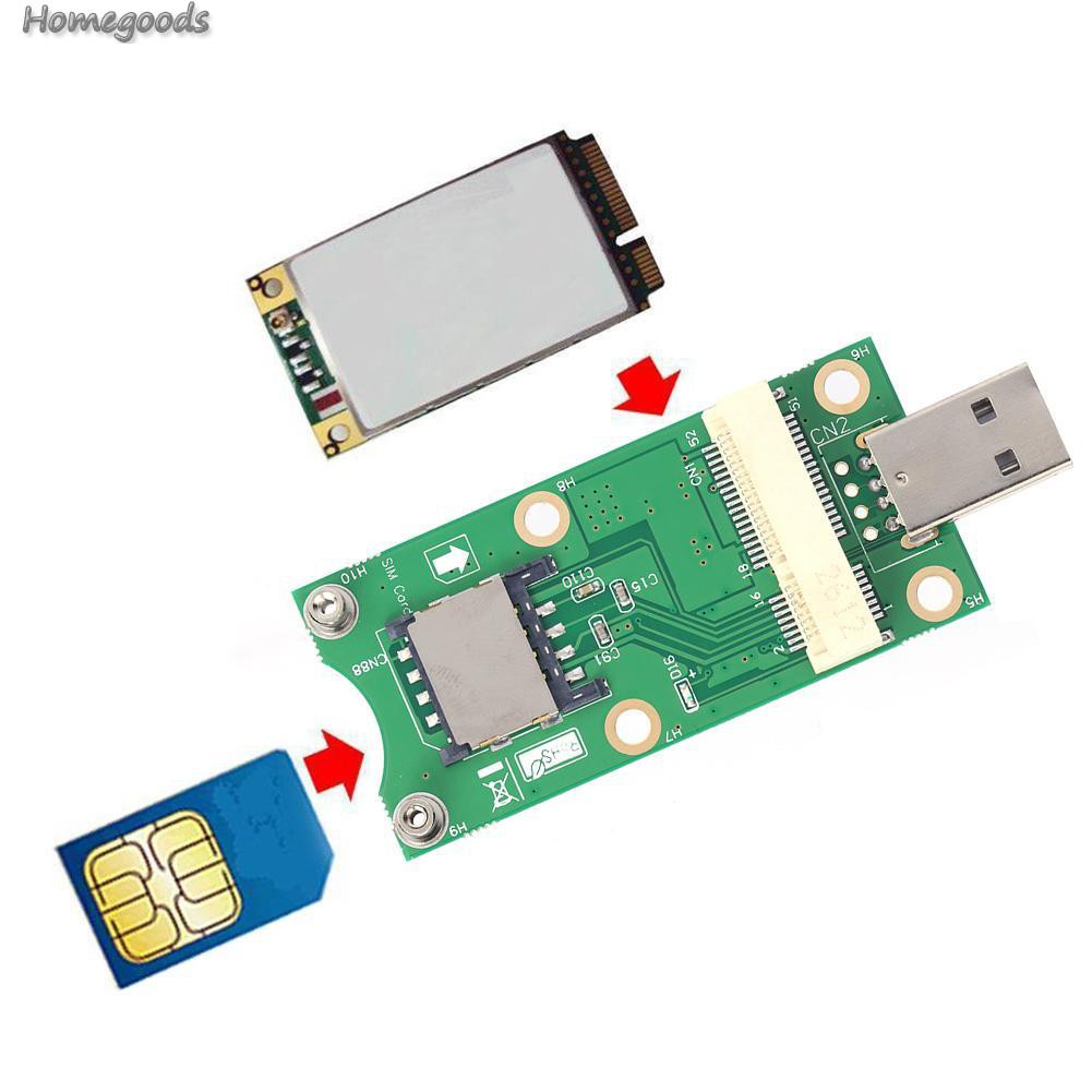 Bộ Chuyển Đổi Mini Pci-E Sang Usb Với Khe Cắm Sim 8 Pin Cho Wwan / Lte