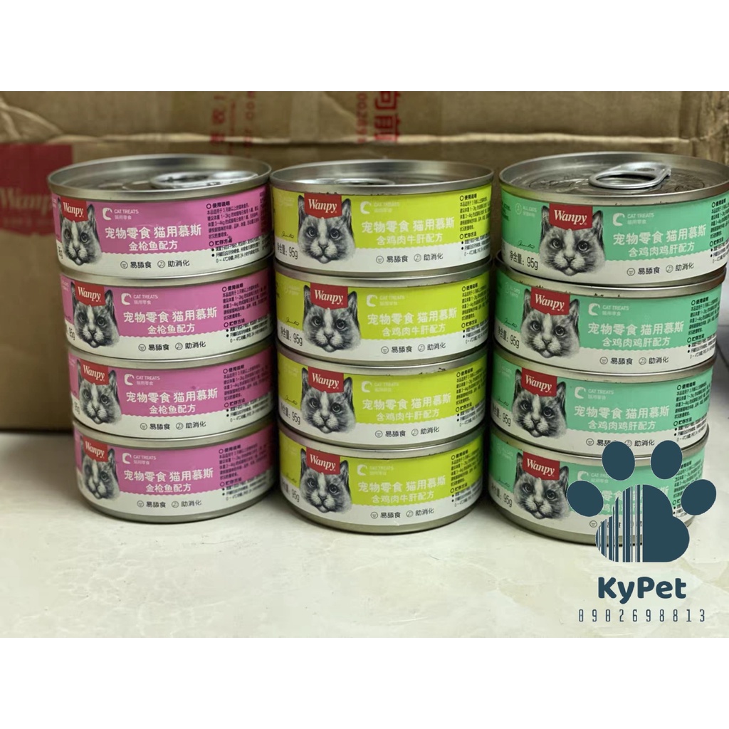 PATE WANPY lon dinh dưỡng dành Cho Mèo- Lon 95g
