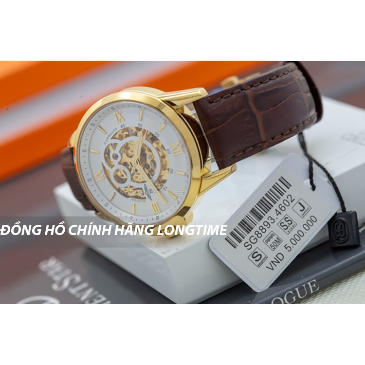 Đồng hồ nam mặt kính Sapphire SRWATCH Skeleton SG8893.4602 cót trữ giờ lên đến 40 ti