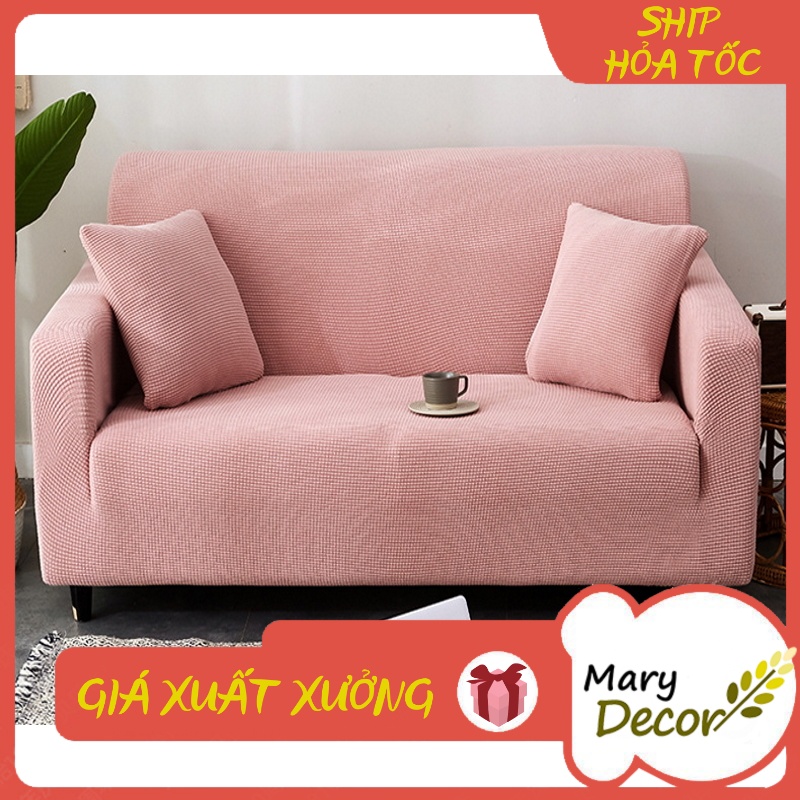 [Hàng sẵn] Vỏ bọc ghế sofa, tấm bọc sofa Mary Decor co giãn màu trơn dày dặn cho sofa đơn đủ kích thước