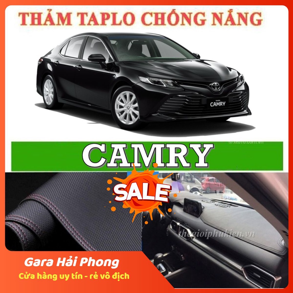 Thảm taplo Toyota Camry 2012 - 2021 dập vân Cacbon cao cấp, chống nóng ô tô hiệu quả