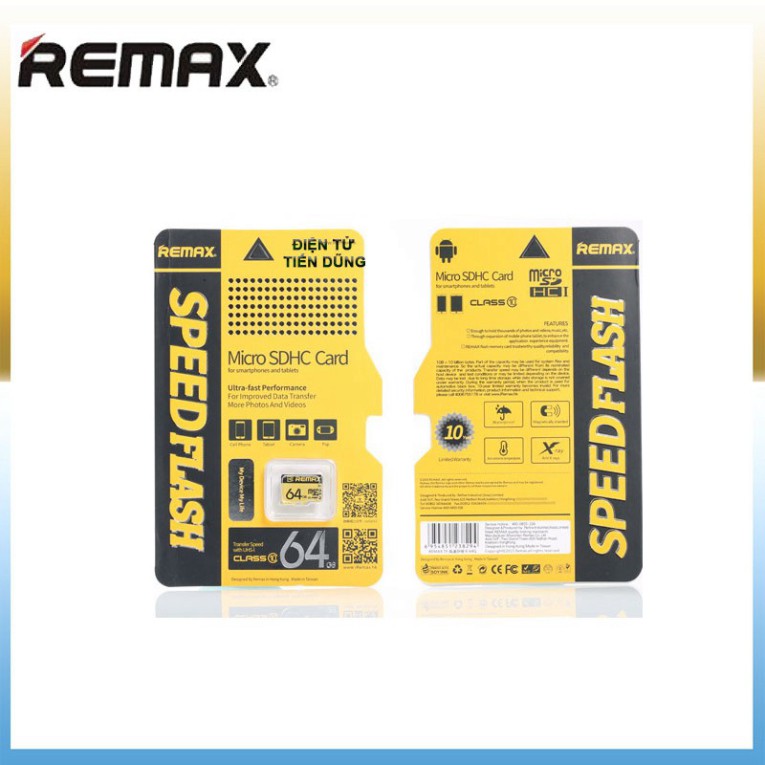 THẺ NHỚ REMAX 64Gb LOẠI CLASS 10 ♥️♥️
