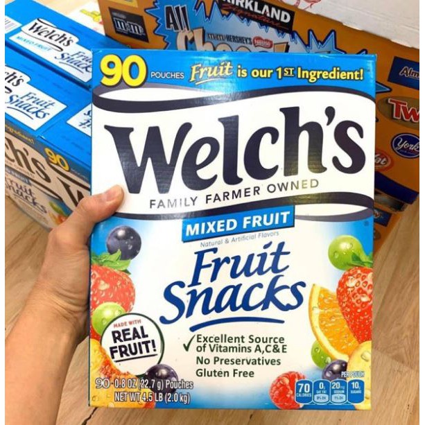 Kẹo Dẻo Vị Trái Cây Tự Nhiên Welch's Fruit Snacks 90 gói Nhập Khẩu Mỹ - hộp 2 kg