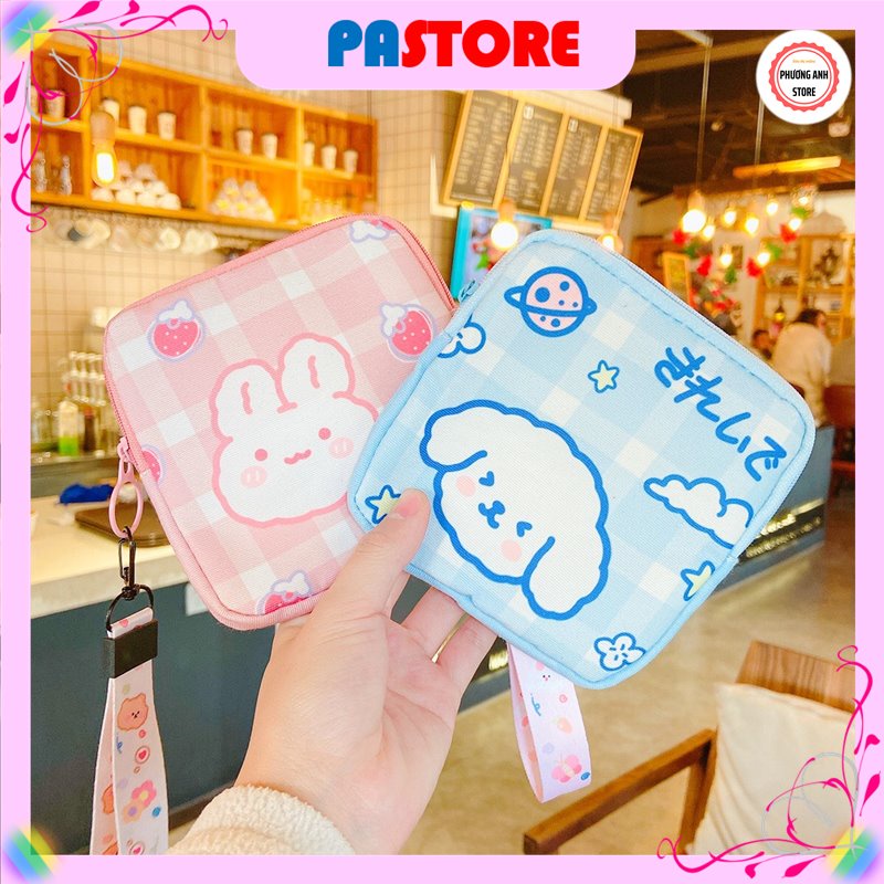 Túi đựng băng vệ sinh,túi đựng đồ skincare túi đựng đồ cá nhân vải cao cấp kín đáo nhỏ gọn sử dụng dễ dàng dễ thương.