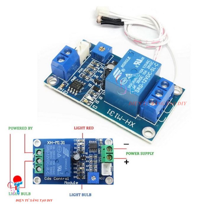 Mạch Cảm Biến Ánh Sáng 1 Relay 5V, 12V XH-M131