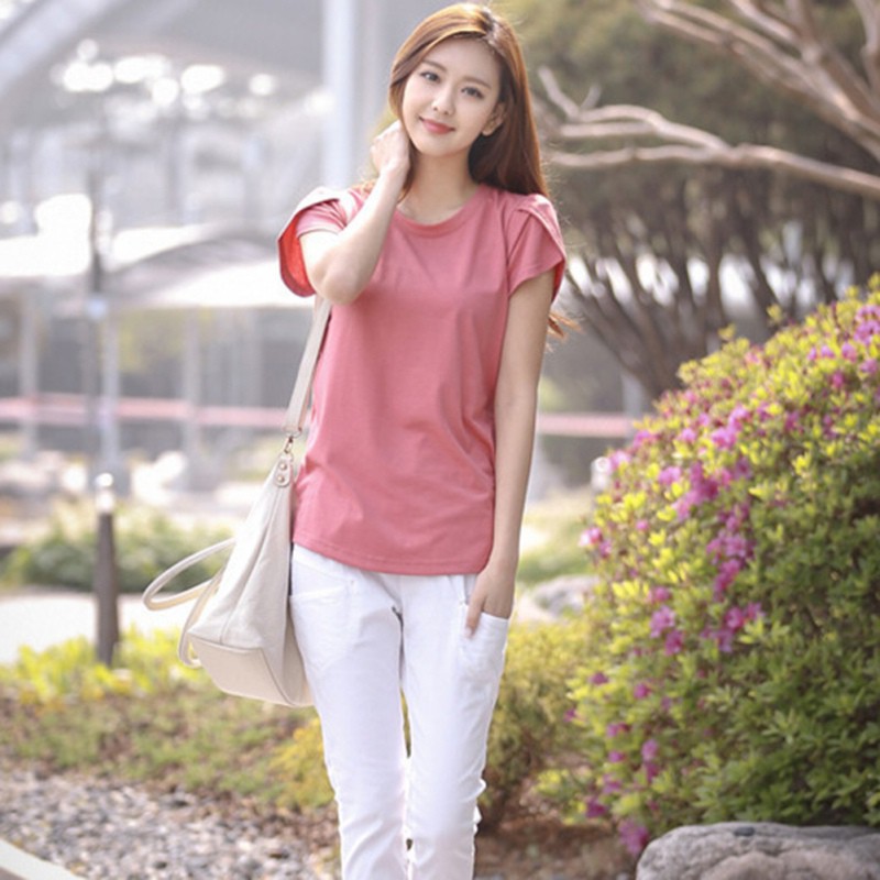 FREESHIP ĐƠN 99K_ Áo Thun Ngắn Tay Cổ Tròn Màu Trơn Phong Cách Hàn Quốc Size M-5Xl