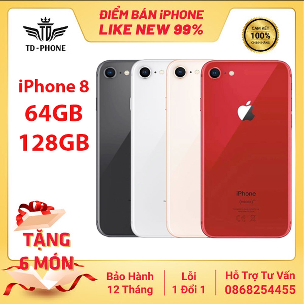 Điện Thoại iPhone 8 64-256Gb Quốc Tế Mới 99% Zin Full Box Bảo Hành 12 Tháng 1 Đổi 1
