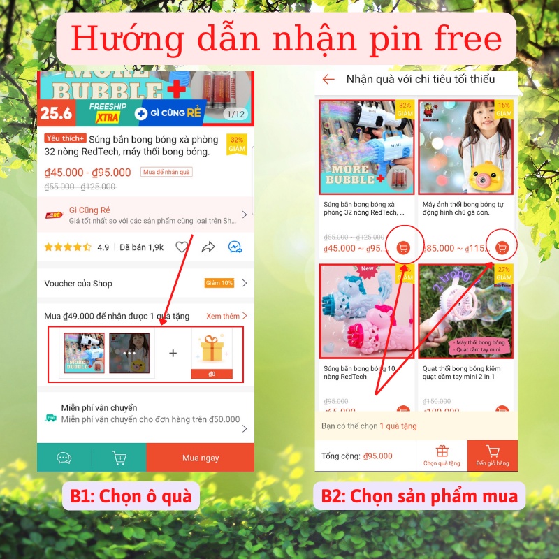 Súng Bắn Bong Bóng Xà Phòng 8,10, 32 nòng Siêu Mạnh RedTech