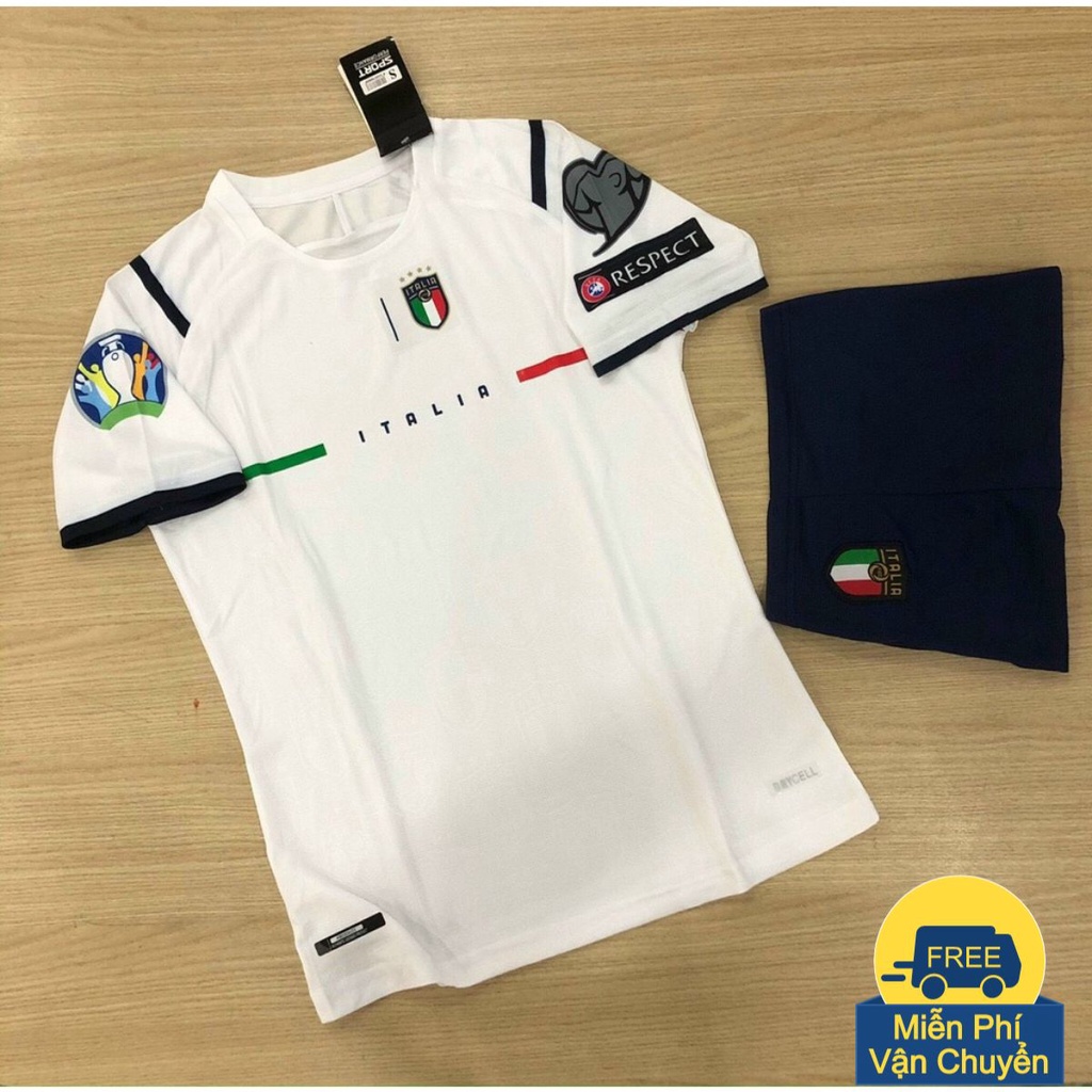 Bộ Đồ Đá Banh Italia  Màu Trắng Vải Dệt Kim Nhẹ Mát Cực Chất - Áo Bóng Đá 2022 PP Bởi Be Happy Sport