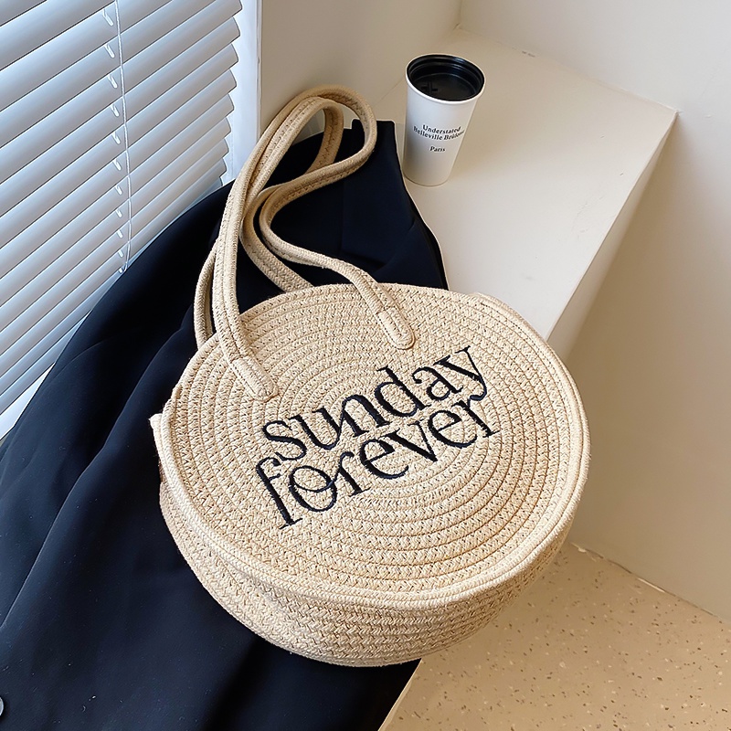 Túi cói đi biển nữ đeo vai tote Sunday Forever hot trend HATALO - TX14