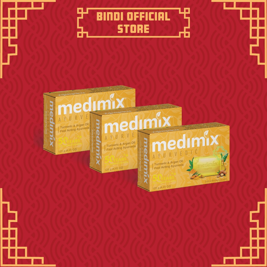 Set 3 Xà Phòng Medimix Nghệ &amp; Dầu Argan 125g/bánh