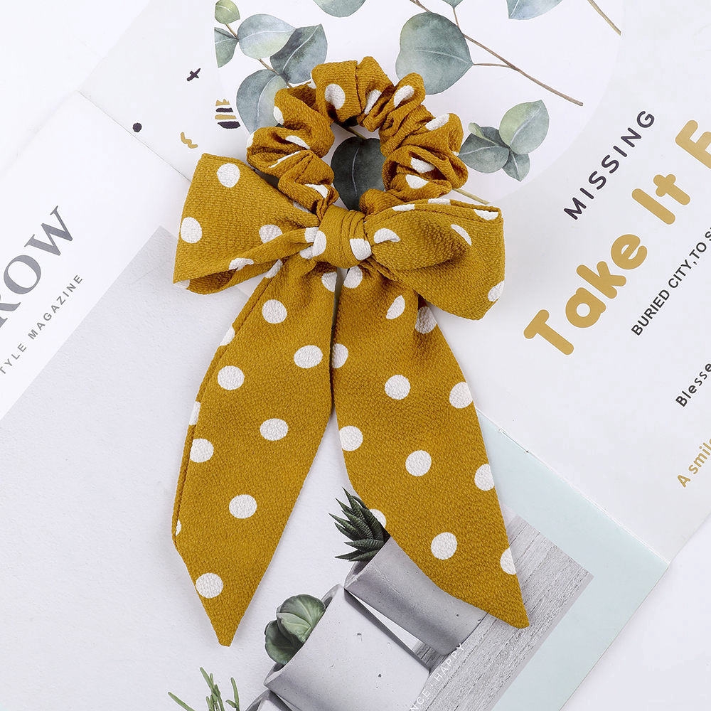 Dây Buộc Tóc Vải Chấm Bi Xinh Xắn Cho Nữ