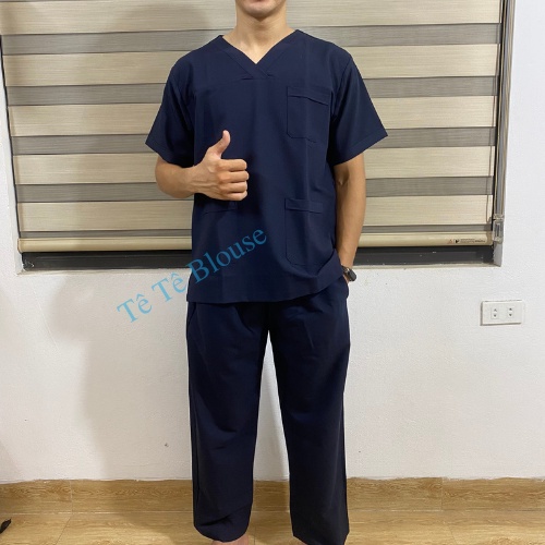Bộ Scrubs Bác Sĩ, Blouse cổ tim nhiều màu, đồng phục điều dưỡng, spa, thẩm mỹ viện, dược sĩ hàng cao cấp {Ảnh Tự Chụp}