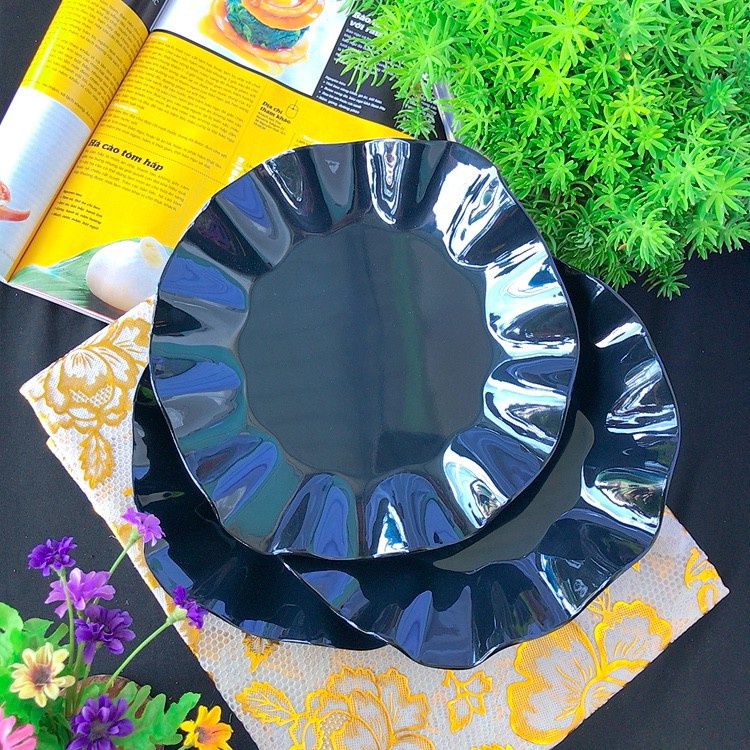 Đĩa phíp đựng hoa quả đồ ăn dạng Bèo cao cấp