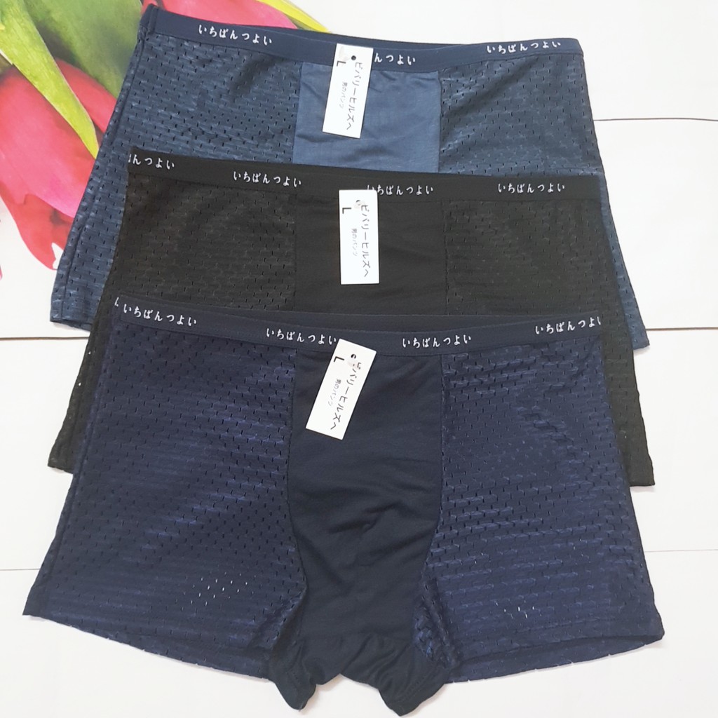 COMBO 3 QUẦN BOXER NAM ĐÙI MUJI THÔNG HƠI -HOT