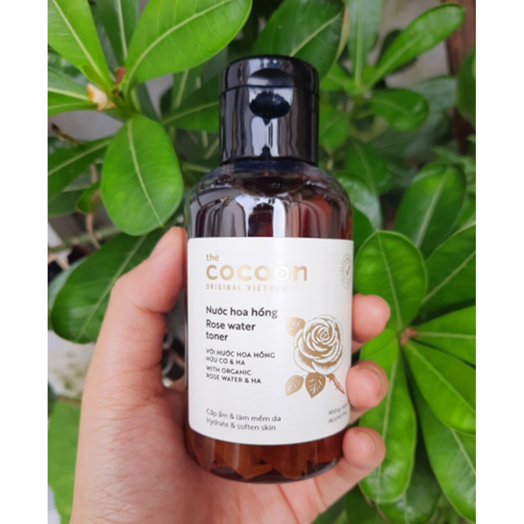 Nước Cân Bằng Da Cocoon Rose Water Toner with Organic Rose Water &amp; HA 140ml