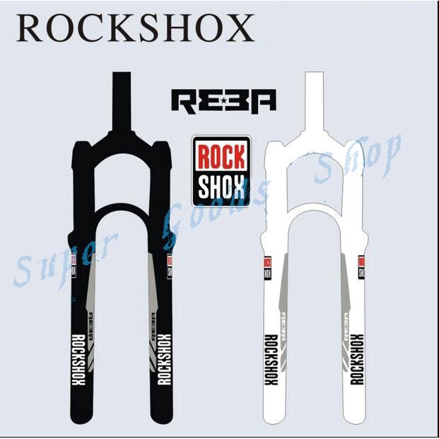 Miếng dán phản quang màu trắng đen trang trí xe đạp leo núi Rockshox Reba