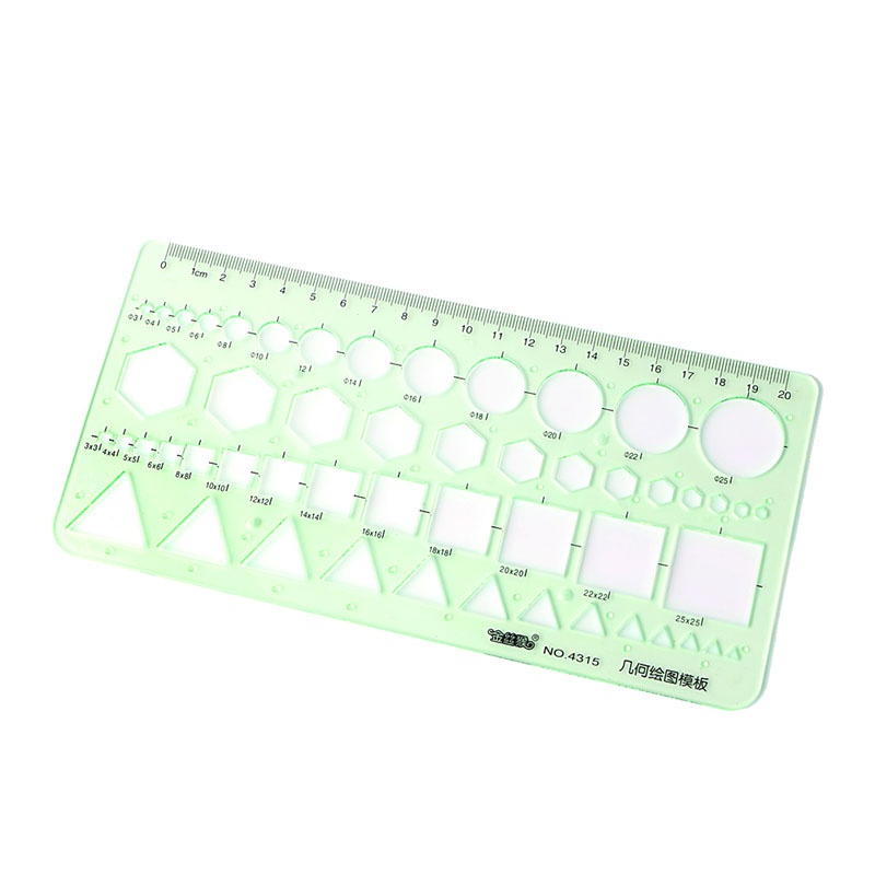 Thước Nhựa Hình Học Lục Giác / Tròn / Vuông Tiện Dụng Mới