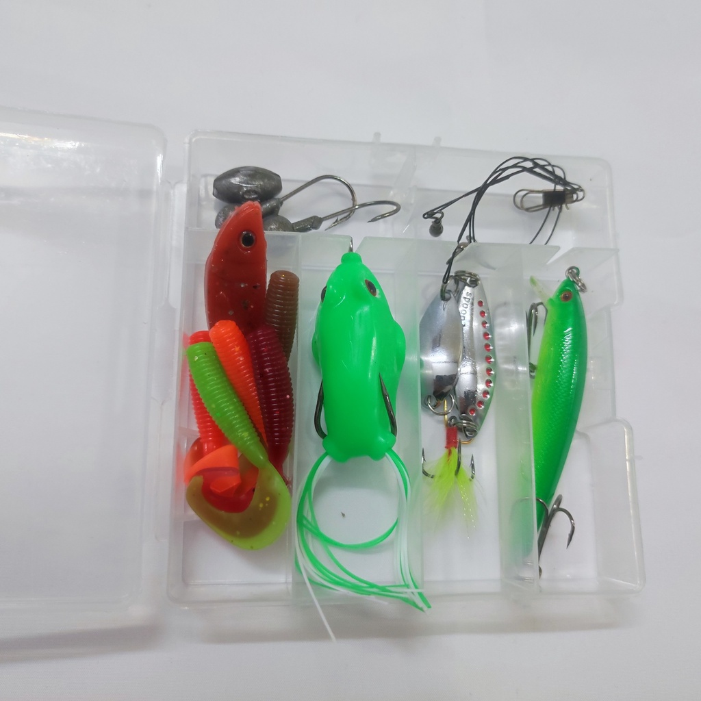 Hộp mồi câu lure siêu nhạy cá câu nổi và chìm bao gồm 15 món