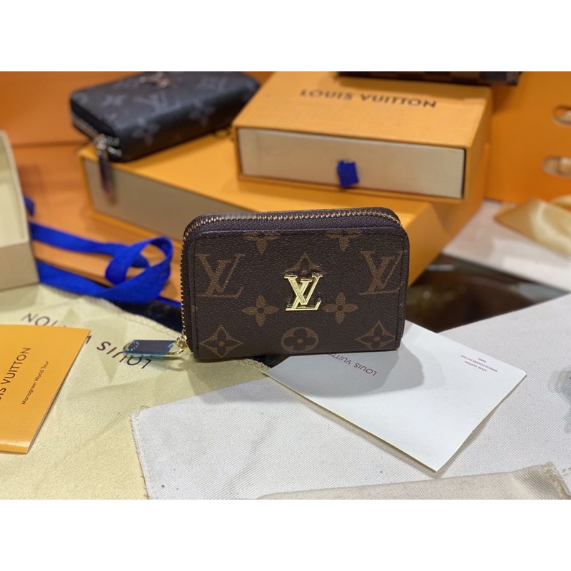 Ví nữ mini đựng thẻ zippy coin purse vertucal hoạ tiết monogram fullbox có hộp