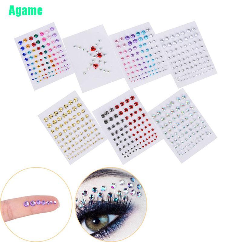 (hàng Mới Về) Nhãn Dán Trang Điểm Mắt Đính Đá Lấp Lánh