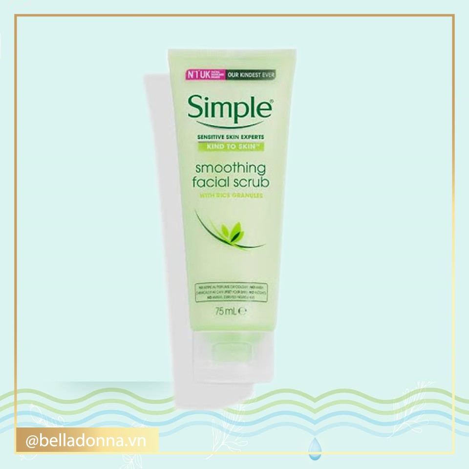 Sữa Rửa Mặt Tẩy Da Chết Simple Kind To Skin Smoothing Facial Scrub 75ml