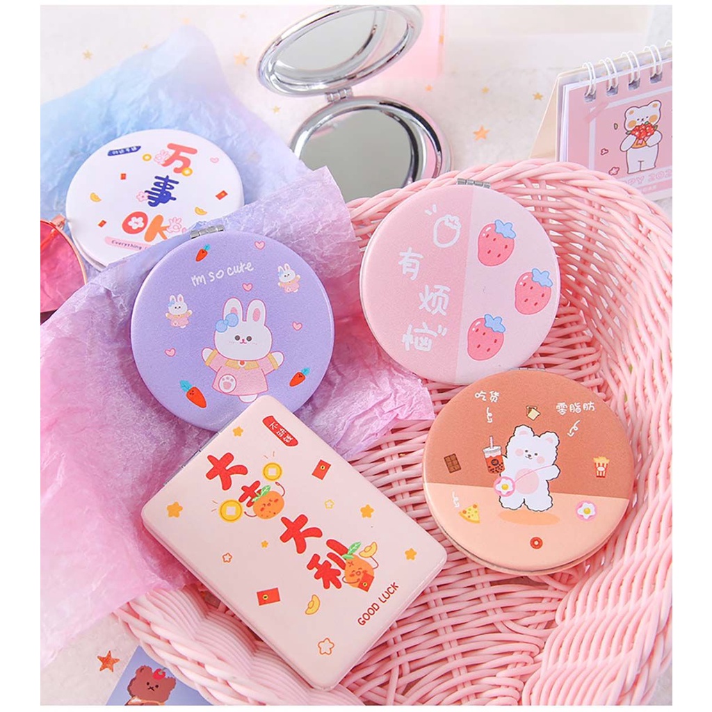 [Hàng mới về] Gương gập hai mặt thiết kế nhỏ gọn thời trang cho nữ