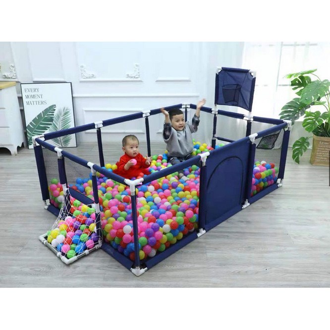 Quây bóng cho bé, Quây cũi kiêm lều bóng, Quây inox chữ nhật, kích thước 1m2x2m3