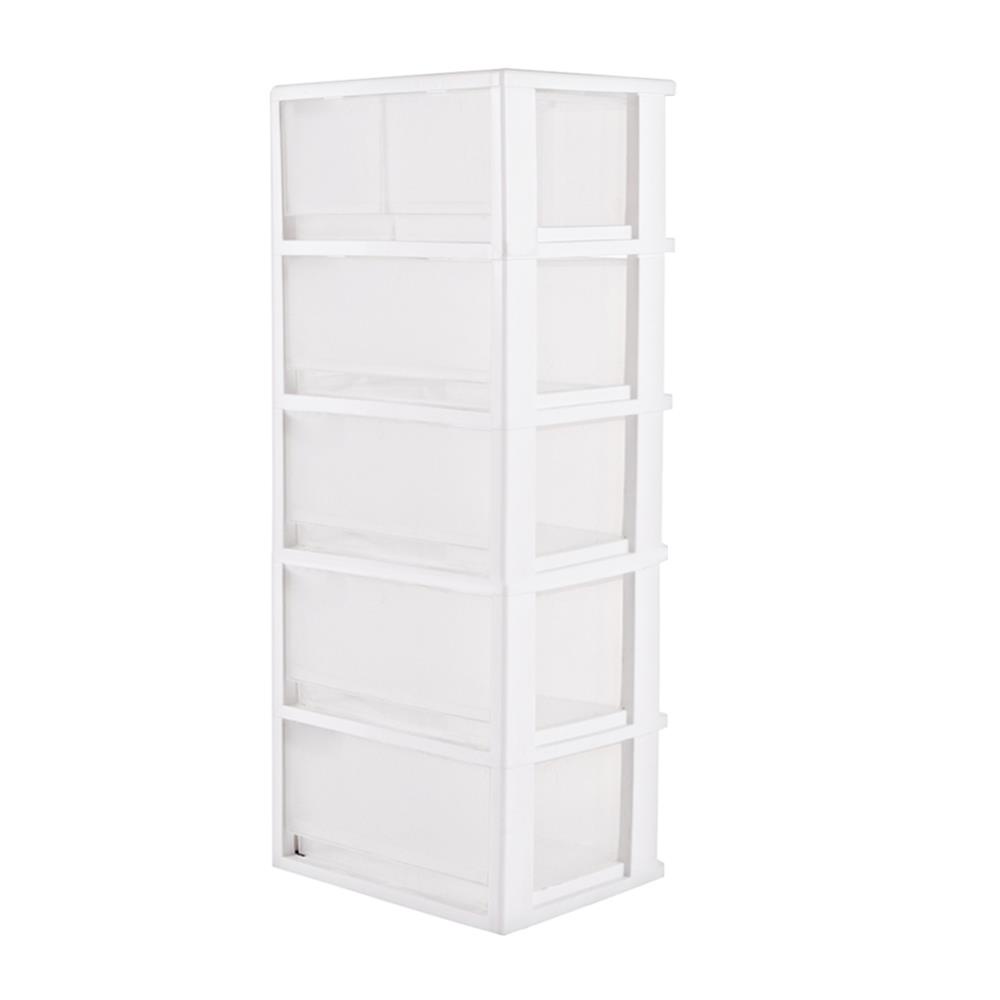 HomeBase STACKO Tủ nhựa 5 tầng FINE Thái Lan R42.1xS35.8xC105.5cm màu trắng