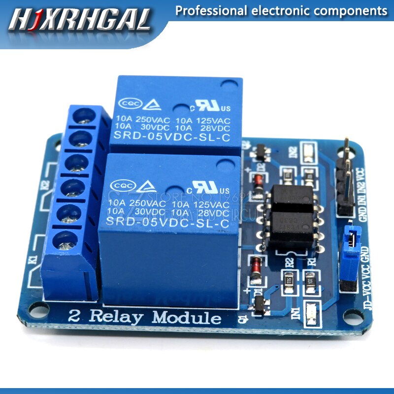 1PCS 5V 2 Channel Relay Module Shield for Arduino ARM PIC AVR DSP Electronic  2-way relay module