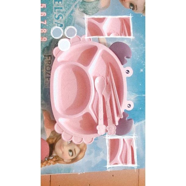 Khay Ăn Dặm 6 Món Hình Cua Và Vịt Đáng Yêu An Toàn Cho Bé Bằng Lúa Mạch