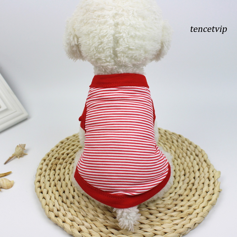 Áo Thun Cotton Mềm Thoáng Khí Họa Tiết Kẻ Sọc Cho Thú Cưng