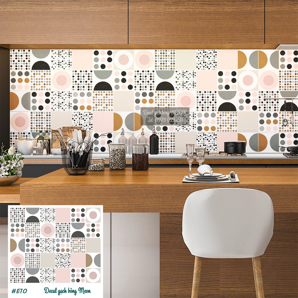 Decal gạch bông set 30 ô 20x20cm -E10