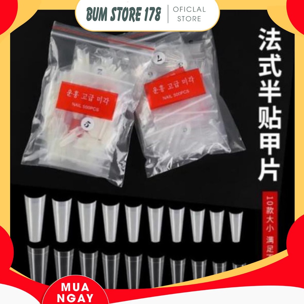 Móng nối Hàn Form Thang 500 móng đủ Size