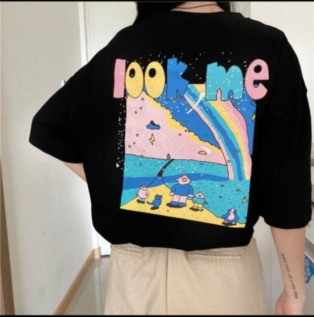 Áo Thun Tay lỡ Unisex Look Me