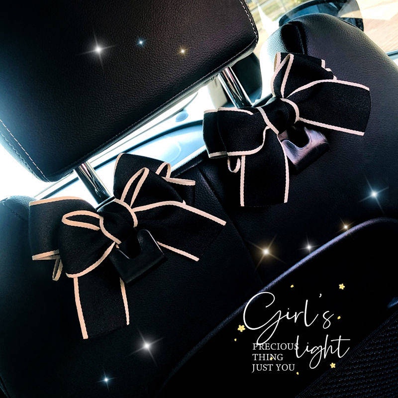 Móc treo đồ đa năng gắn sau ghế ngồi xe hơi kiểu nơ dễ thương